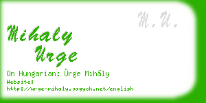 mihaly urge business card