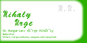 mihaly urge business card